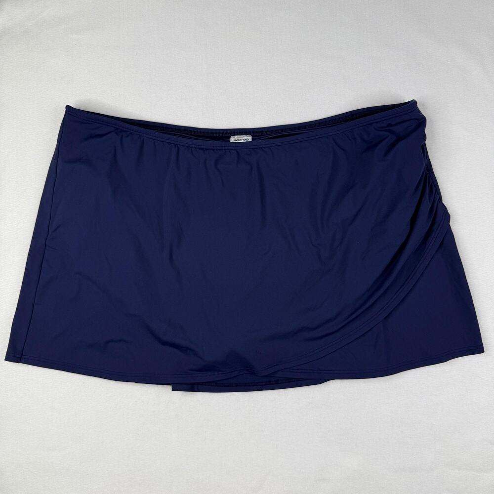 Lands' End Swim Skirt Womens 24W Blue Built In Brief Lined Stretch Plus Swimwear